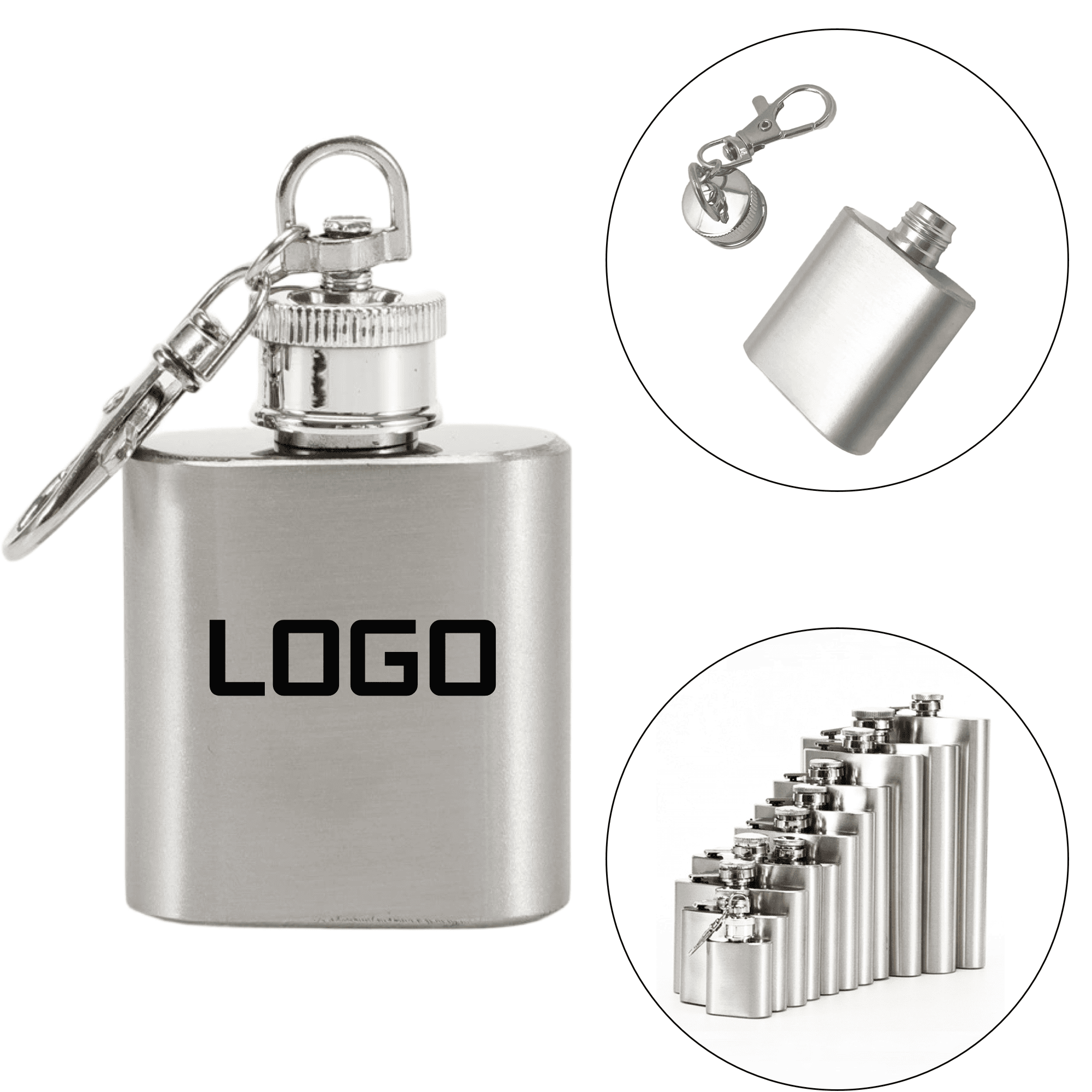 1 Ounce Durable Steel Pocket Hip Flask 4