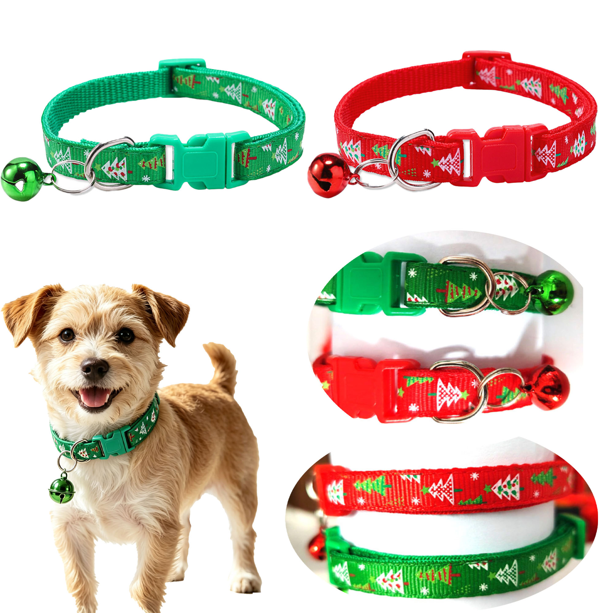 Adjustable Polyester Pet Christmas Collar 2
