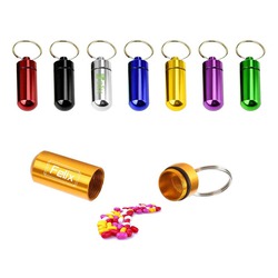 Metal Pill Case With Keychain