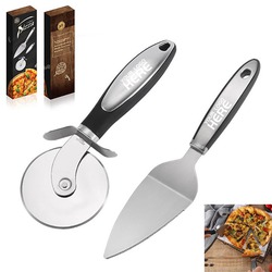 Pizza knife and spatula two-piece set