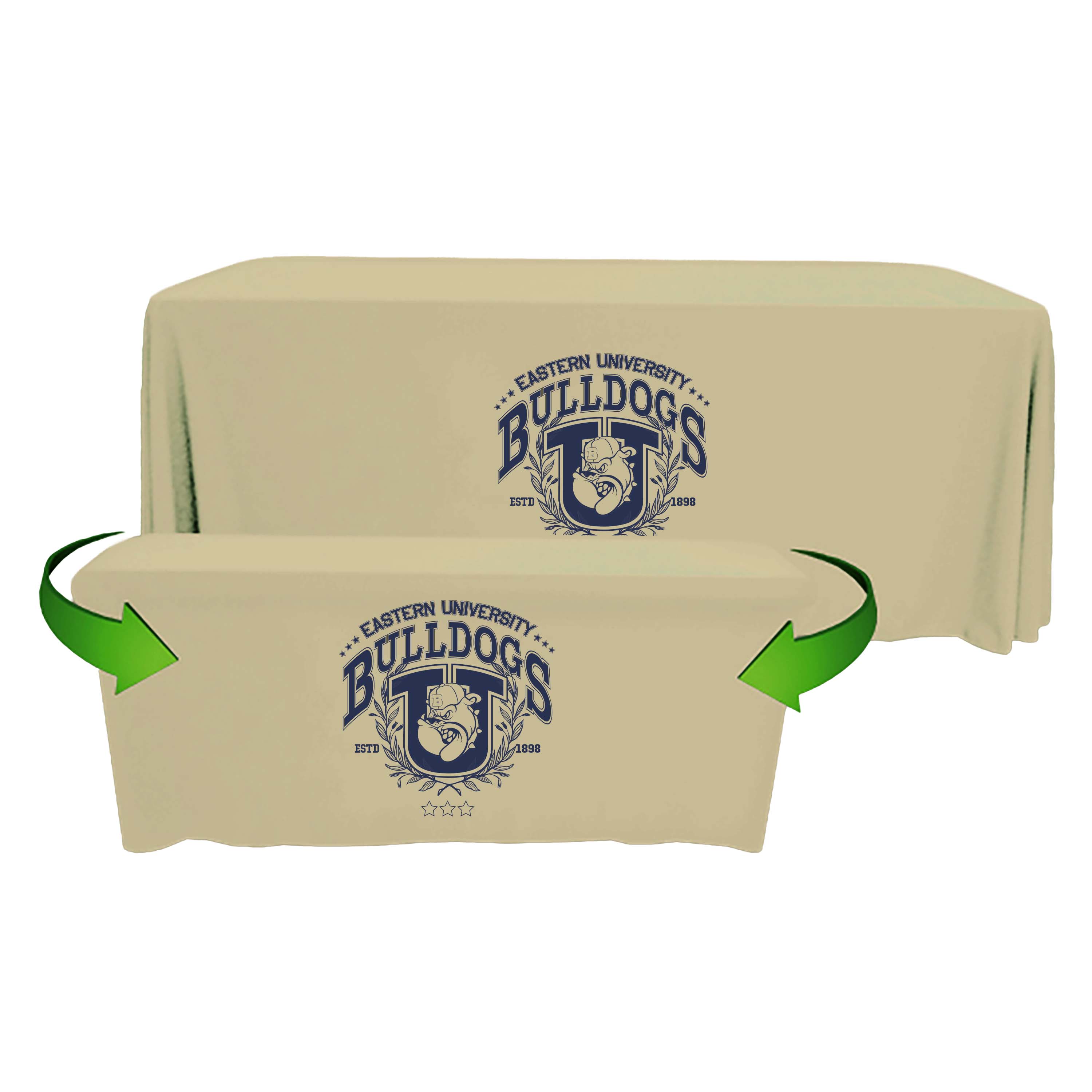 8' to 6' Convertible Throw PolyKnit Table Cover (One Color Logo)