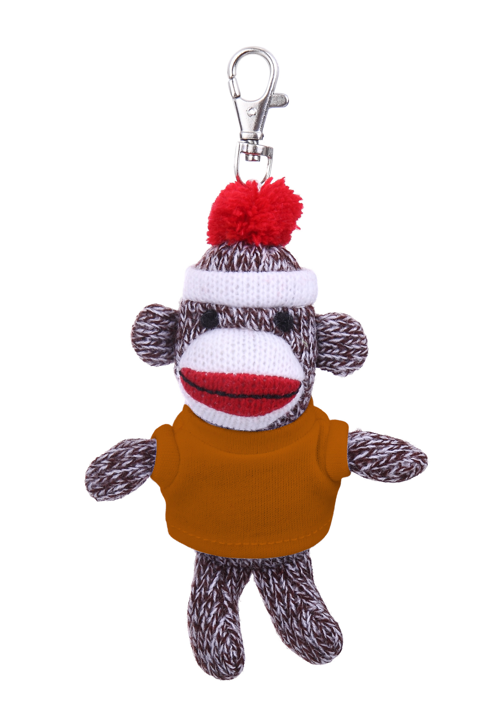 Plush Original Sock Monkey Keychain with Tee 12