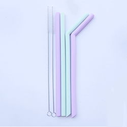 Bent Silicone Straw Set