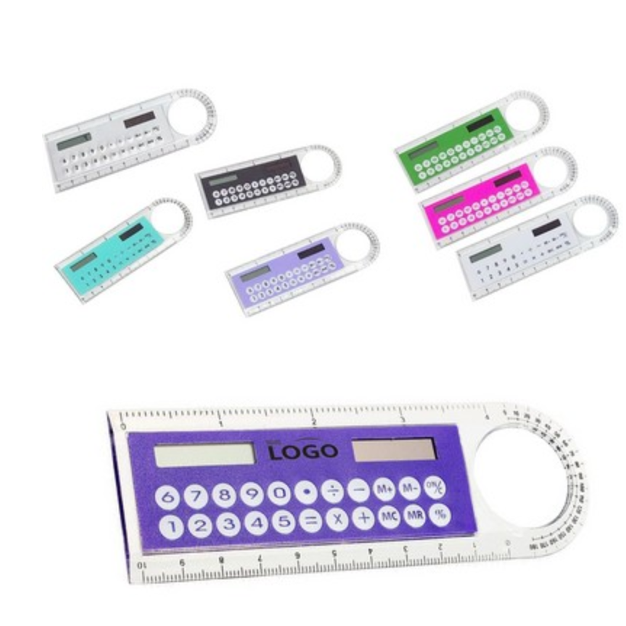 4-in-1 Mini Solar 4" Ruler Calculator Angle Magnifier 5.2"L X 1.7"W 3