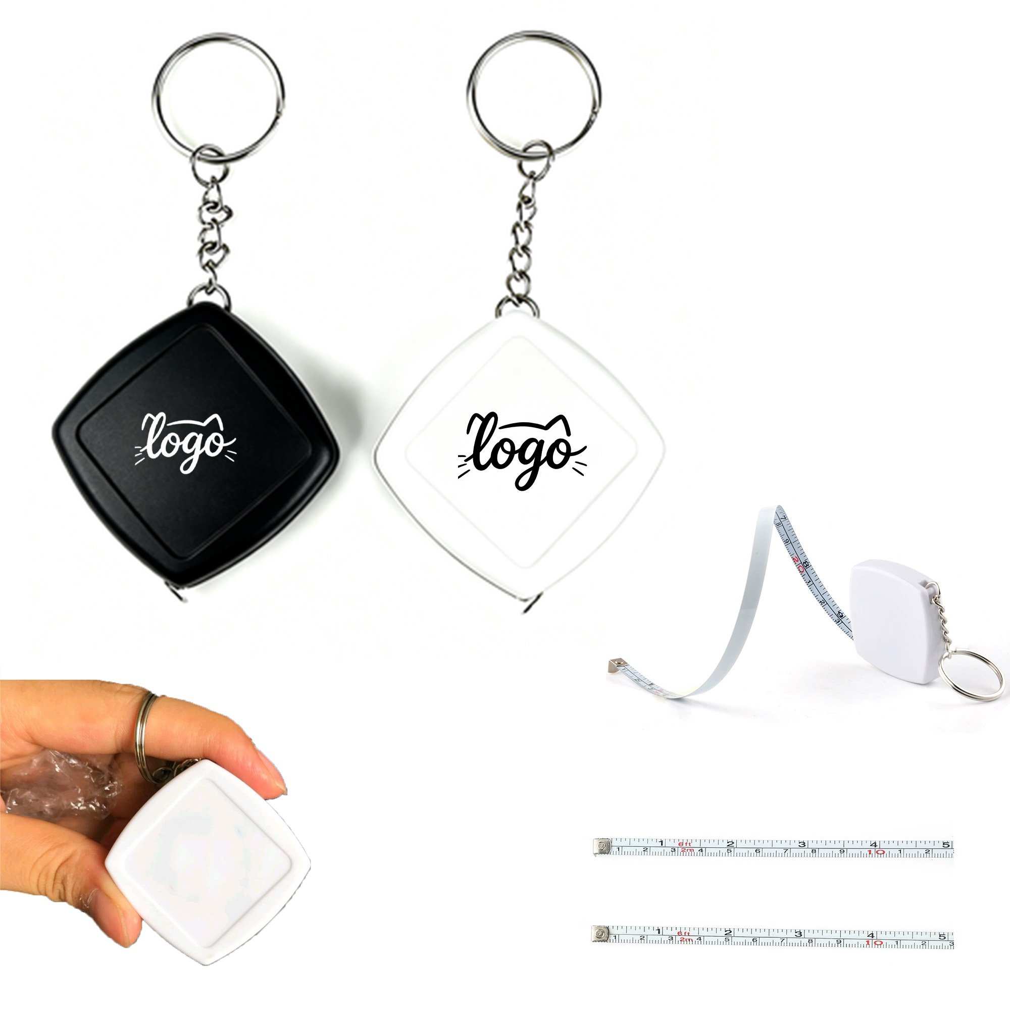 Portable Mini Steel Tape Measure with Keychain 2