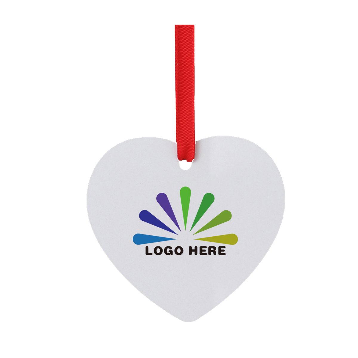 MOQ50 Custom Heart-Shaped Aluminum Christmas Ornament