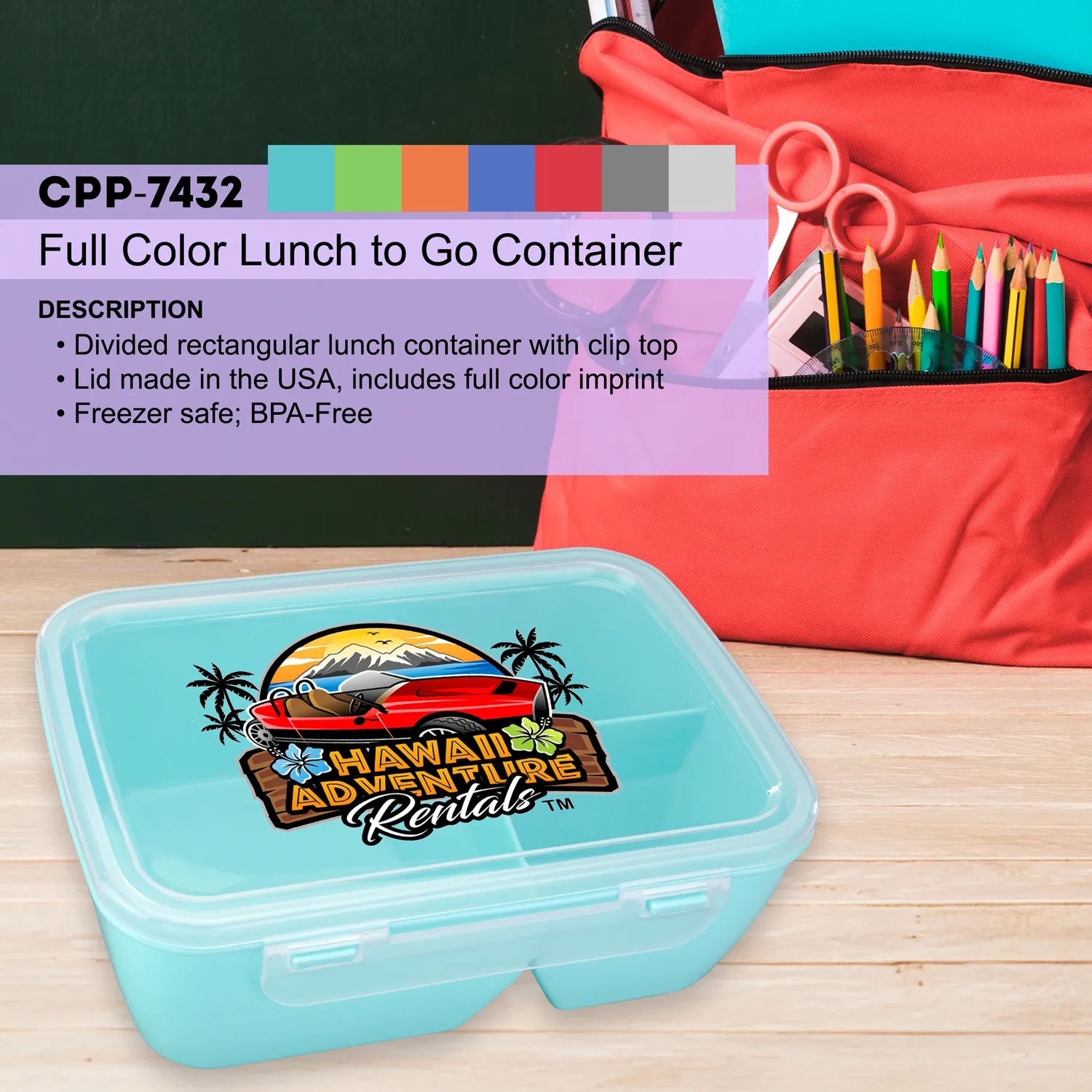 Full Color Lunch To Go Container 48