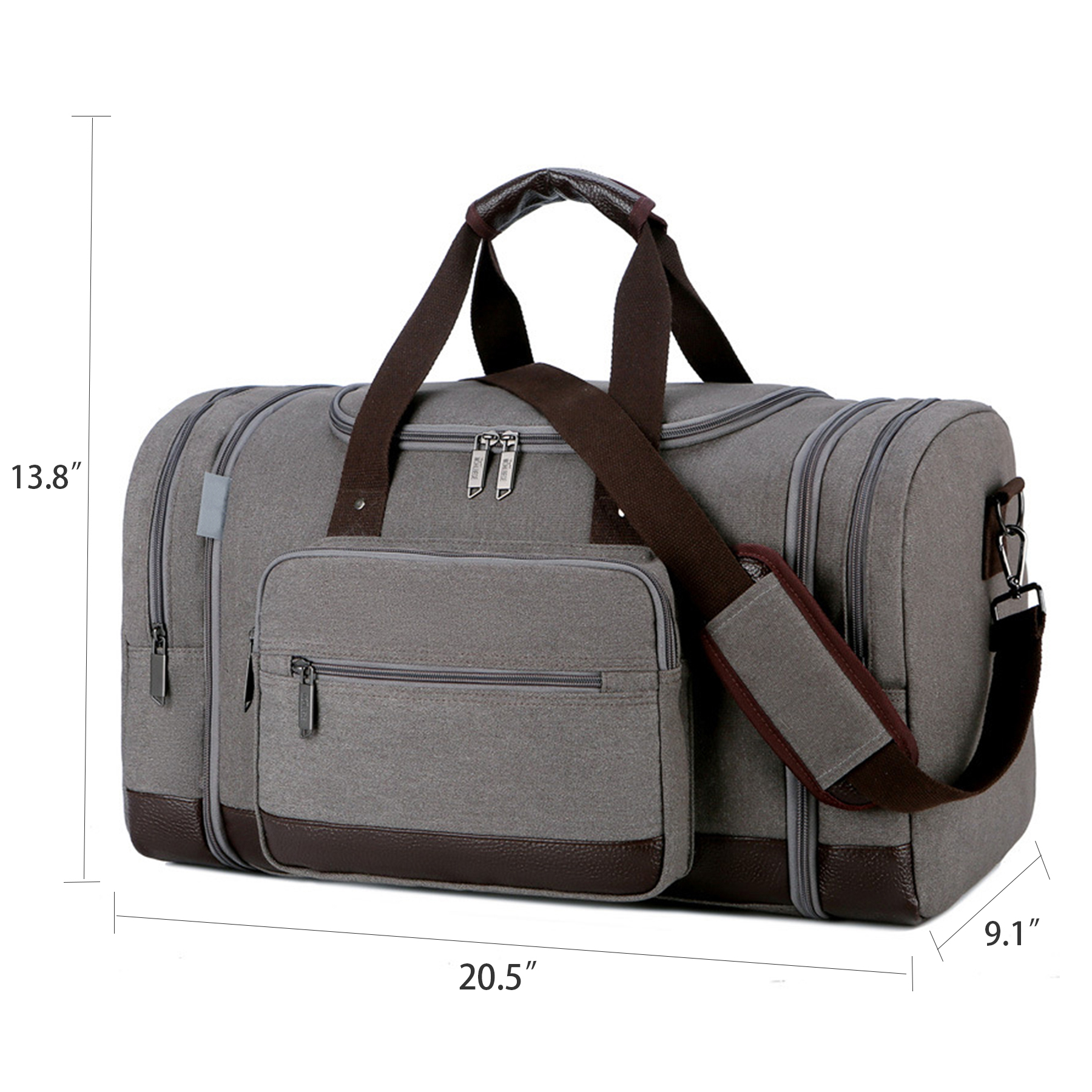 Canvas Shoe Compartment Travel Tote Bag 12
