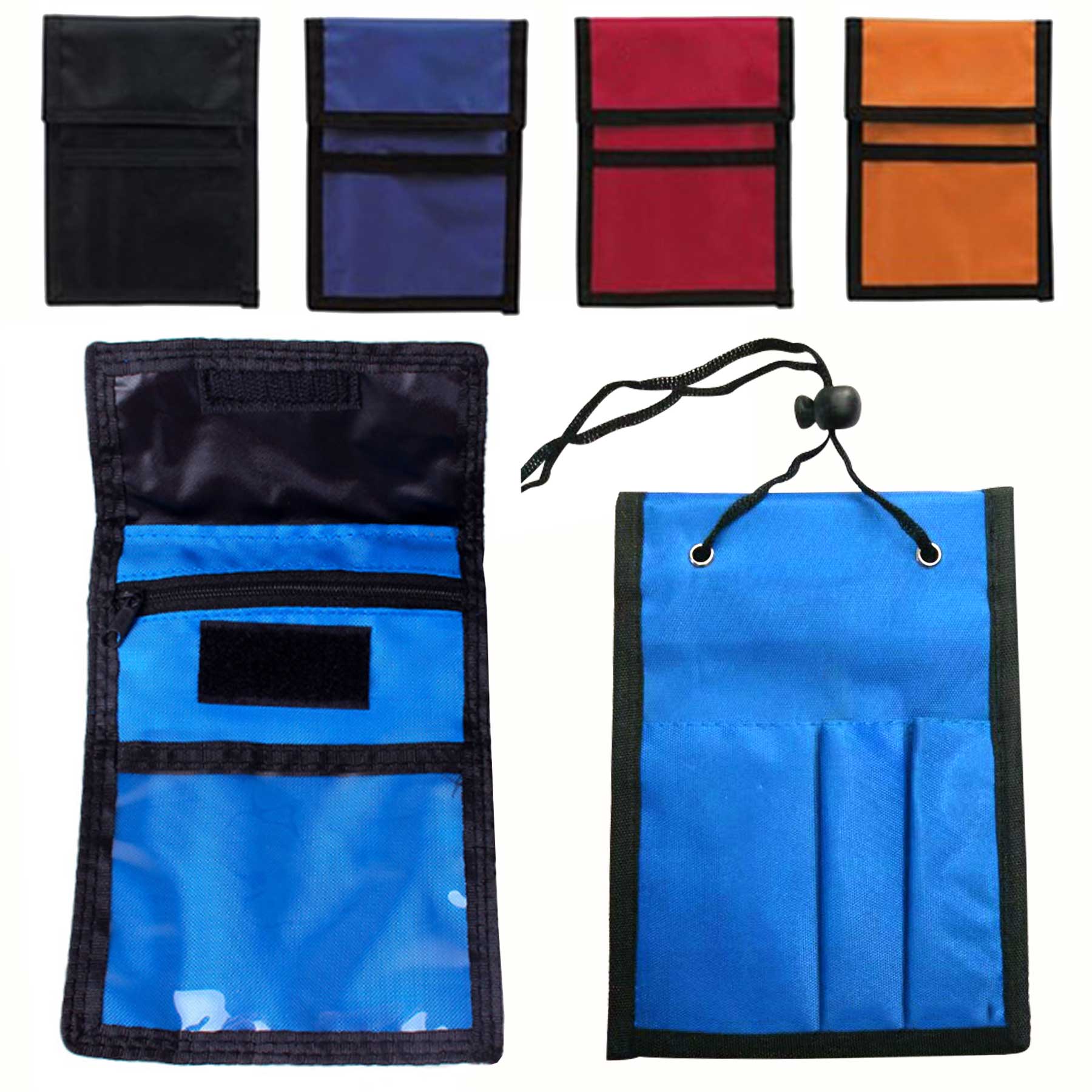 Oxford Cloth Neck Wallet with Pen Holder ID Badge Holder