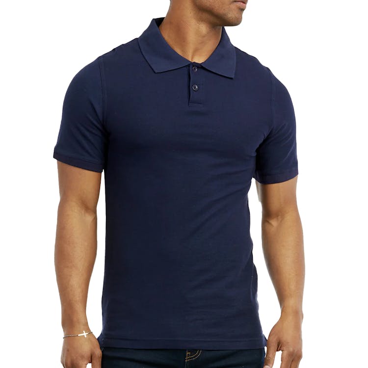 Men's Slim Polo Uniform Shirts - 2XL Navy 3
