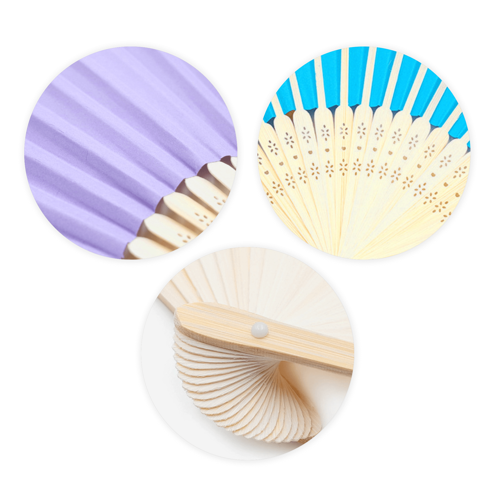 8'' Multicolor Paper Bamboo Handheld Folded Fan 7