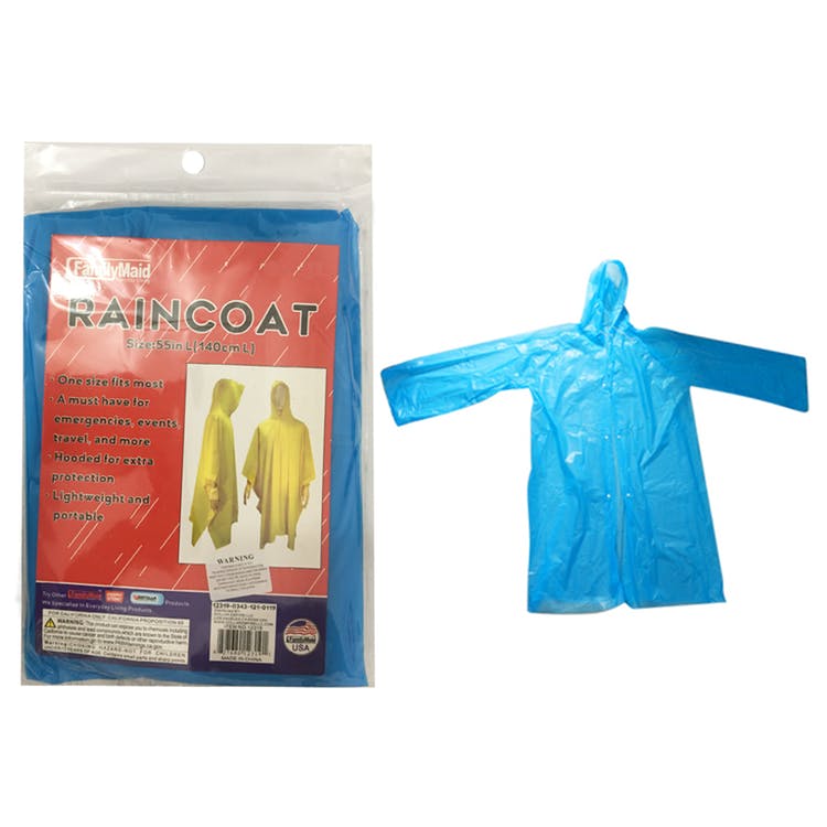 Adult Rain Ponchos - Blue 55" 3