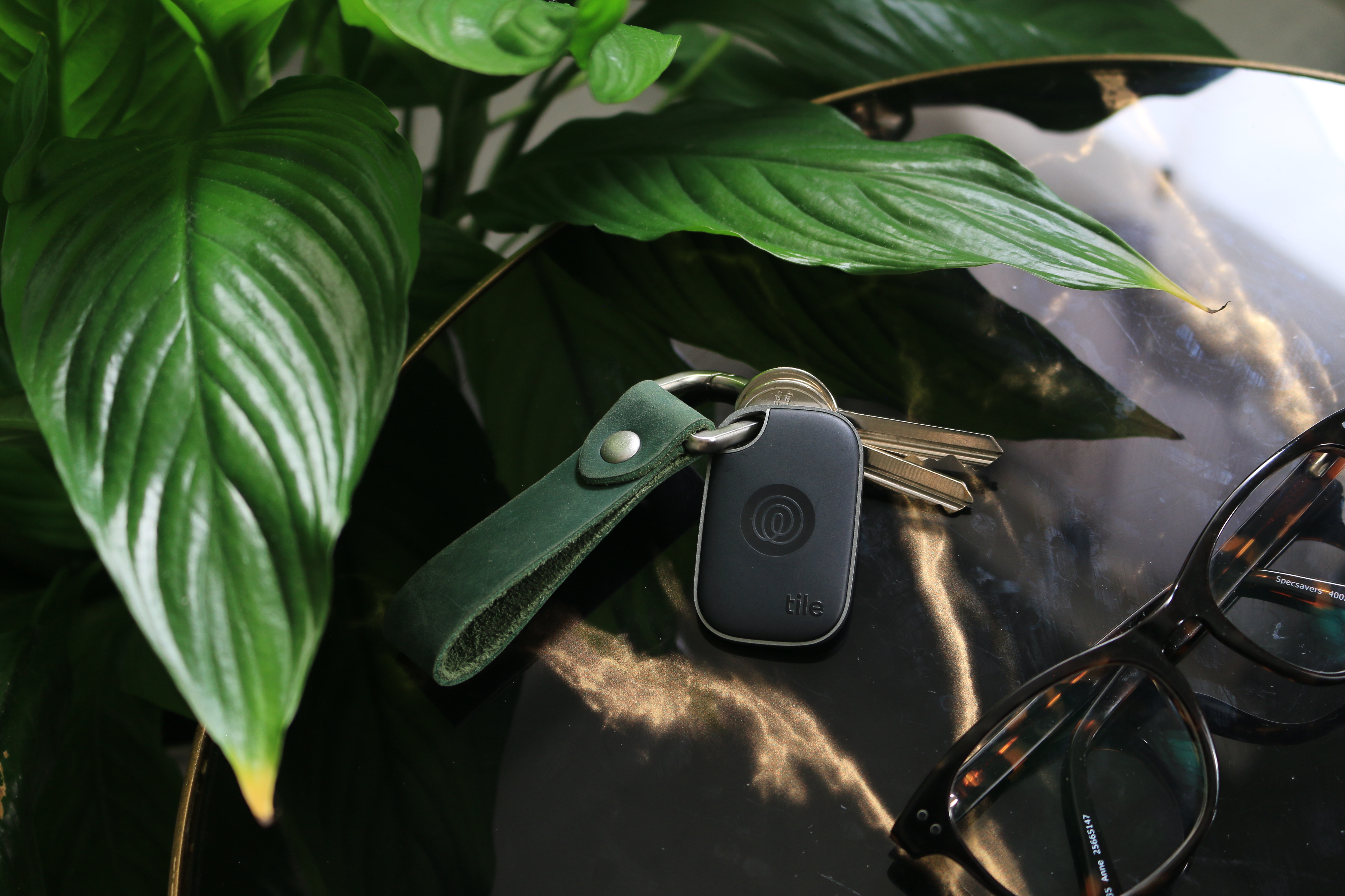 New Tile Mate with Full Grain Leather Key Fob 29