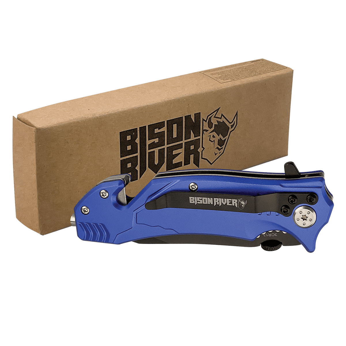 Bison River 4.5" Blue Rescue Knife 5