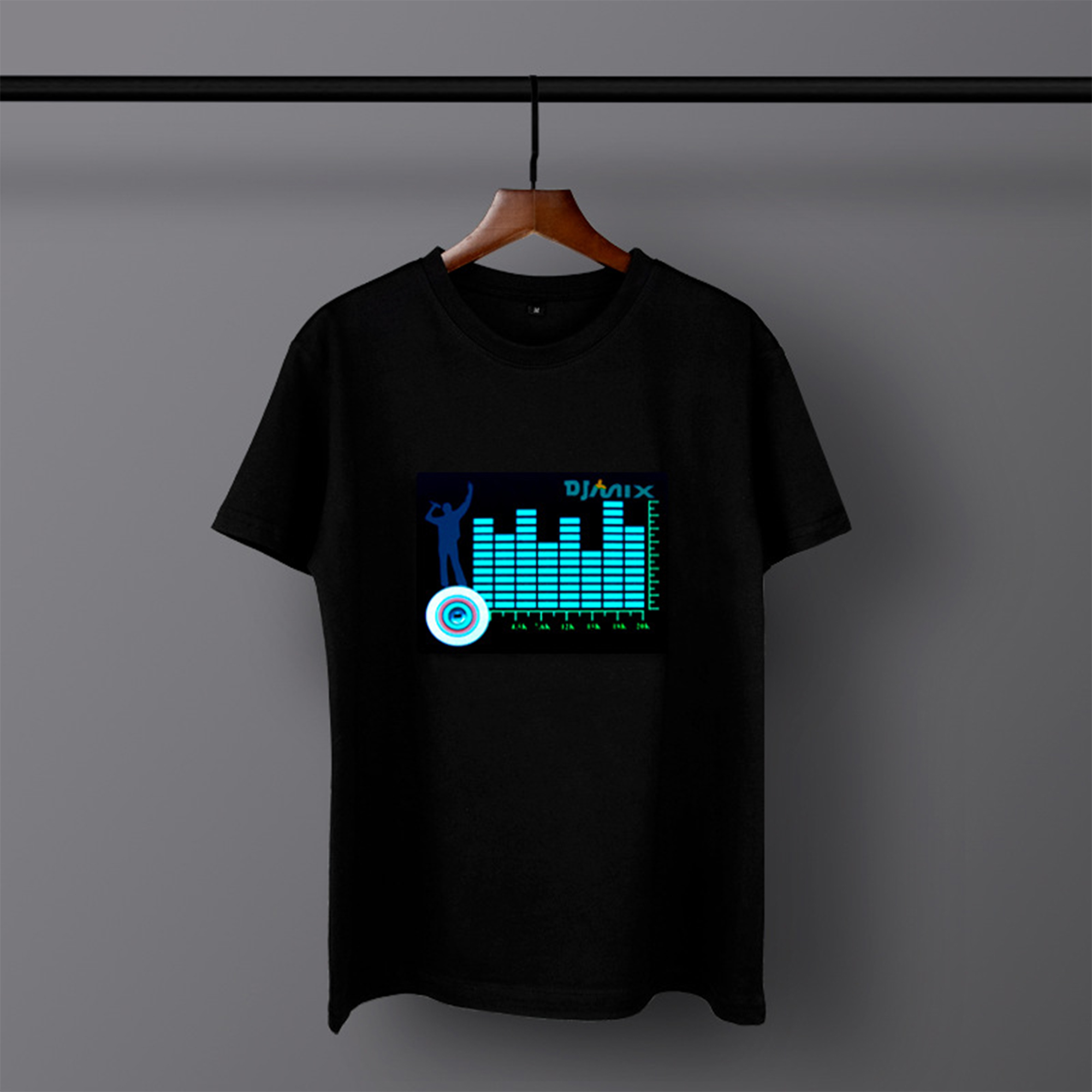 Cotton Voice Controlled Round Neck Loose Glowing T-Shirt 9