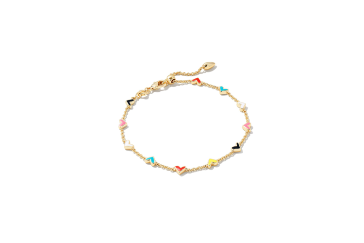 Kendra Scott Haven Heart Gold Chain Bracelet in Multi Mix 4