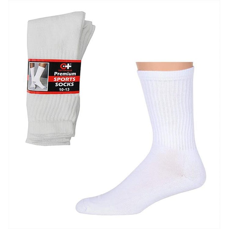 Kids' Crew Socks White 4-6 3 Pack 3