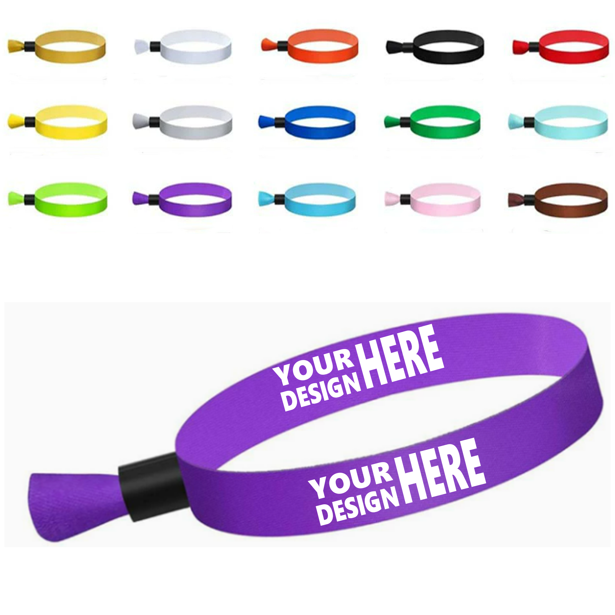 Woven Sublimated Event Wristbands – Locking Bead Design