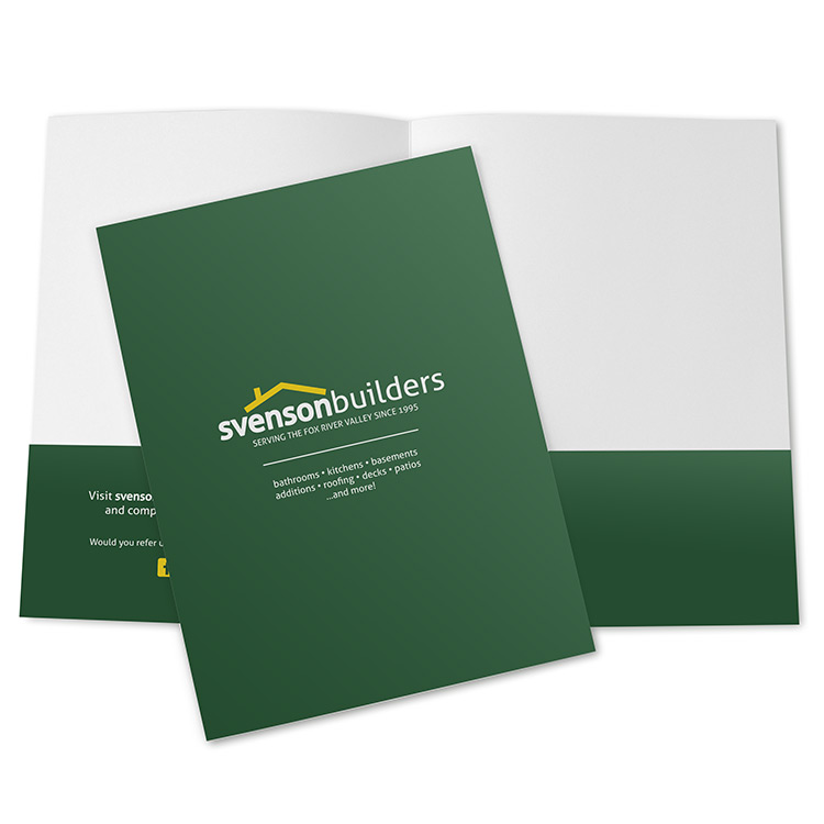 Custom printed bid presentation folder for contractors