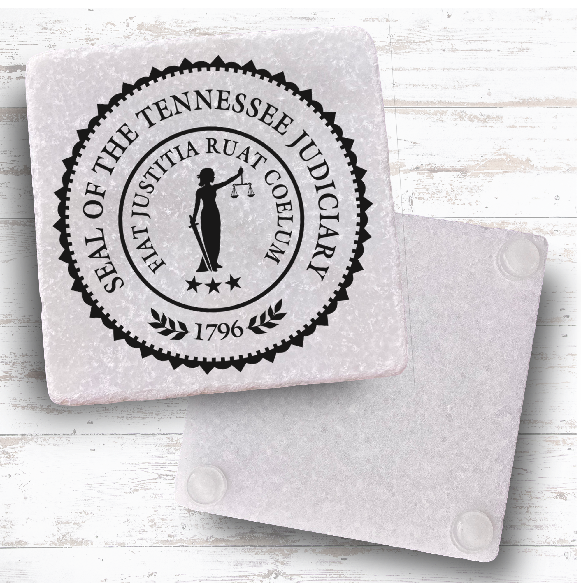 Square Coaster White Tumbled Marble 23