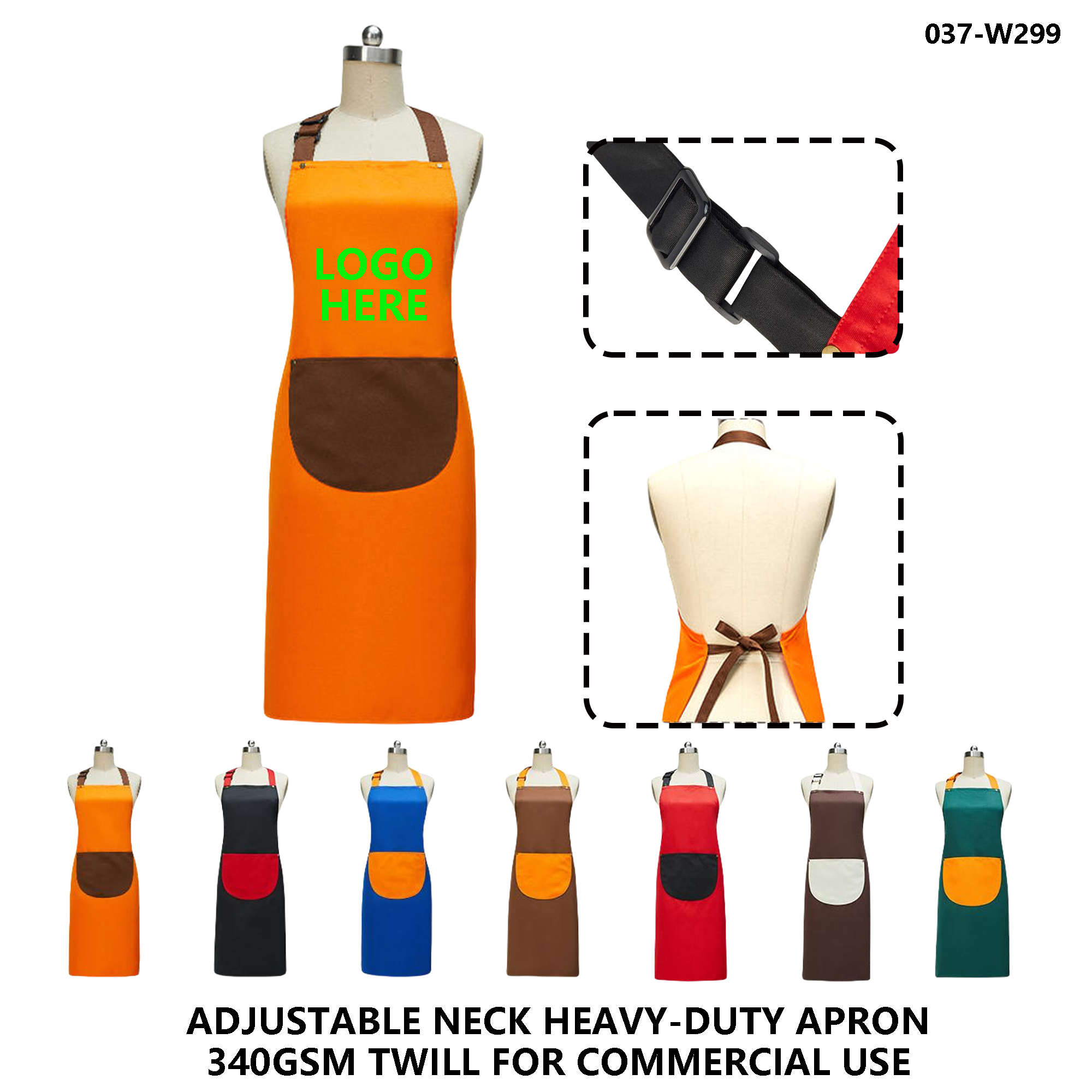 Color-Block Custom Apron for Professionals - Logo Ready & Heavy-Duty 3
