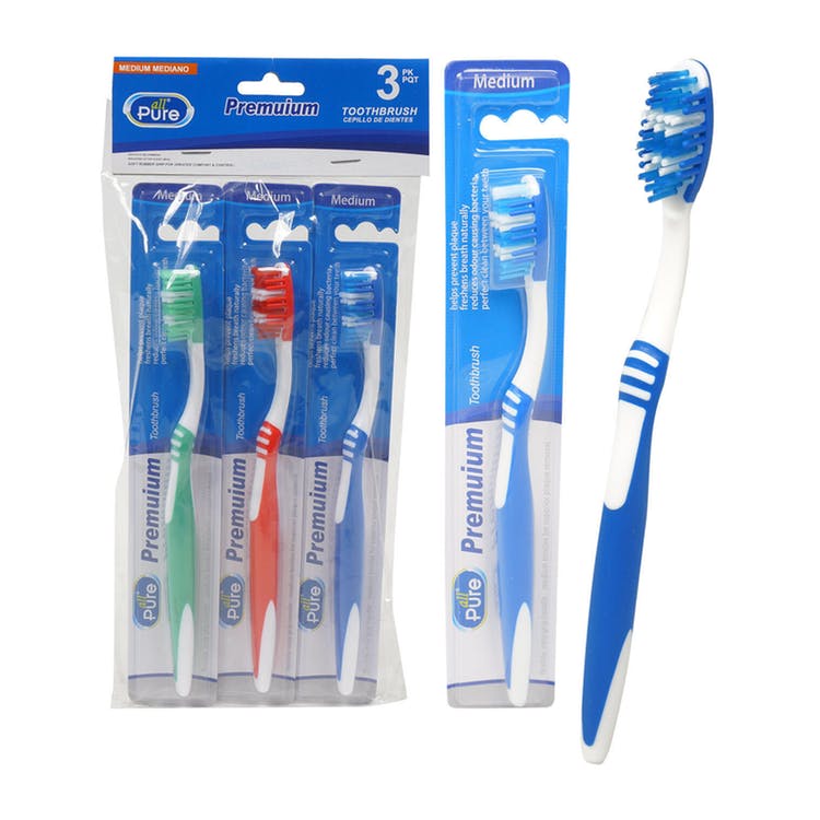 Toothbrushes - 3 Pack Assorted Colors 3