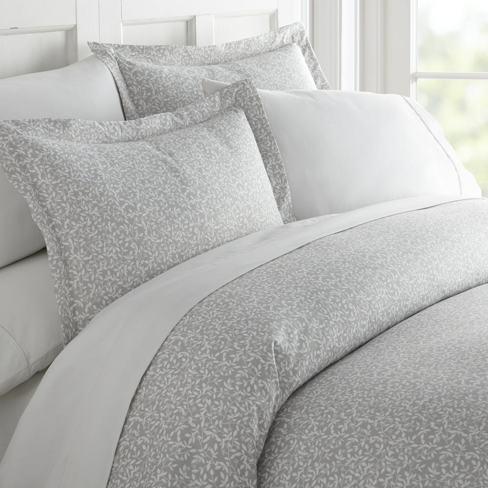 Duvet Cover Sets - Gray Trellis Queen 3 Piece 3