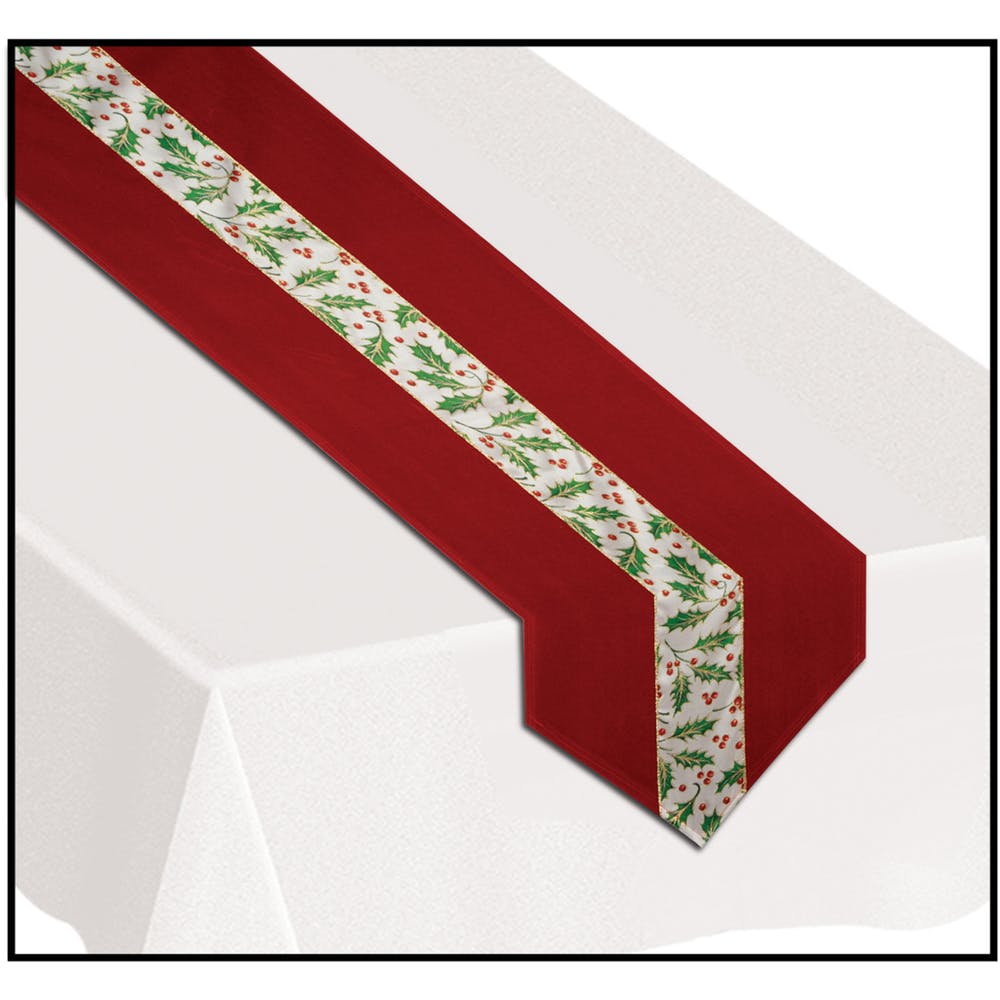Christmas Table Runners - Holly Print 12" x 6' 3