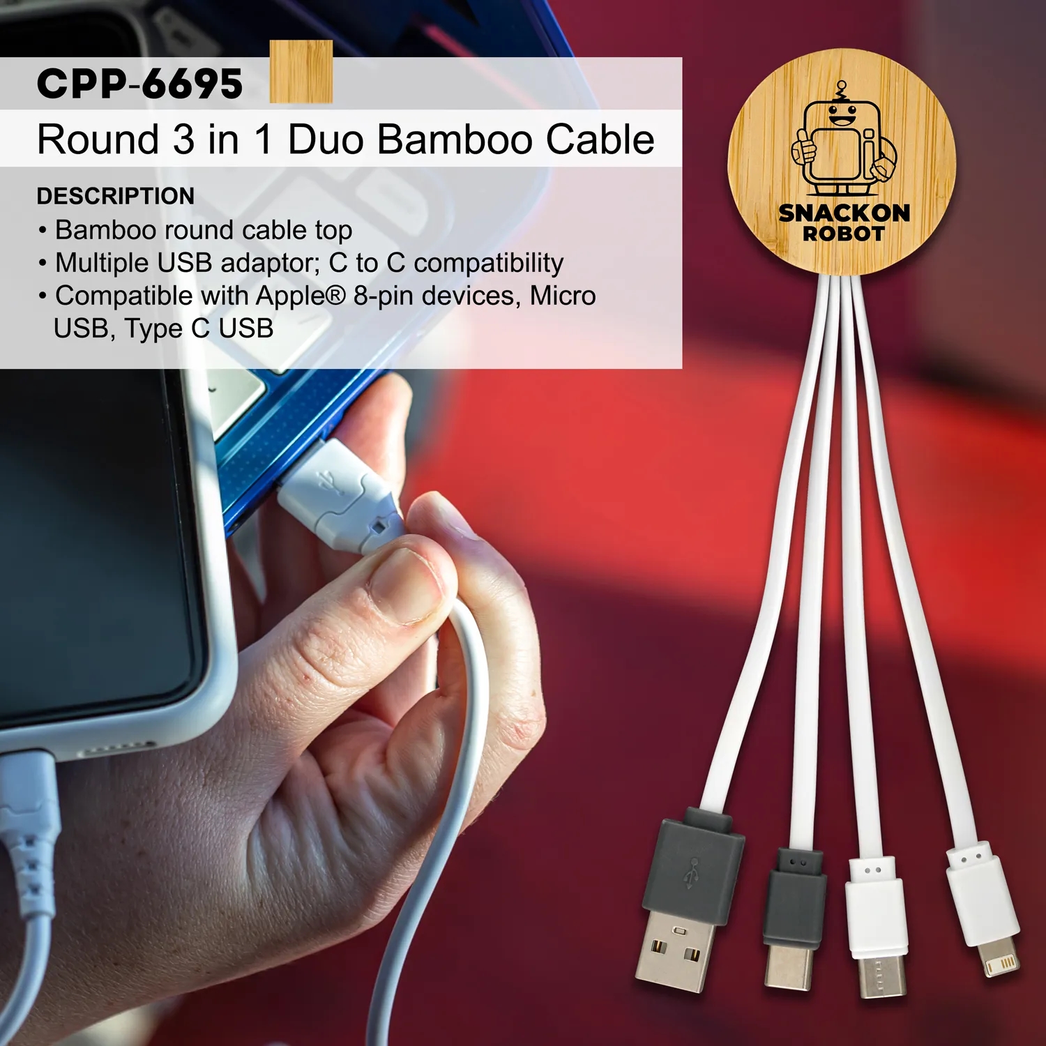 ROUND 3 IN 1 DUO BAMBOO CABLE 3