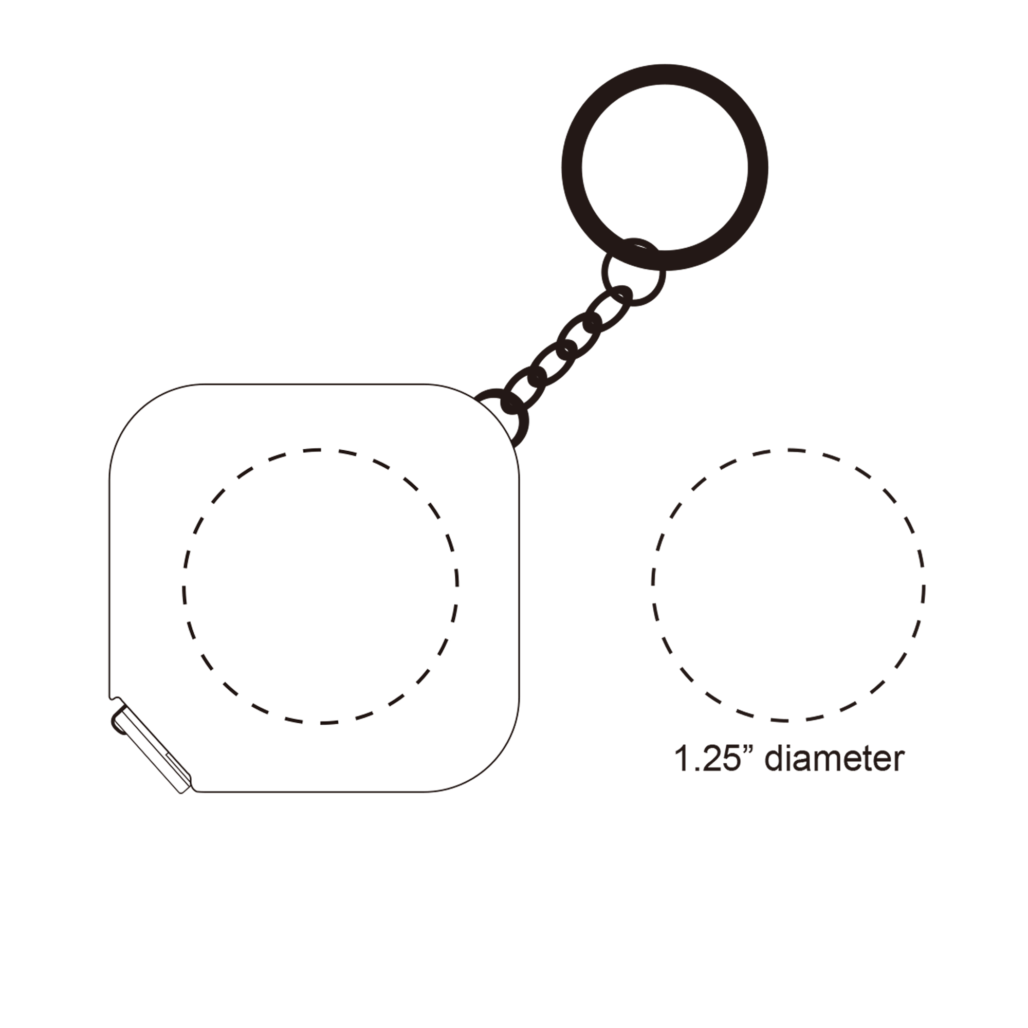 Square 5-Foot Tape Measure with Key Chain 7