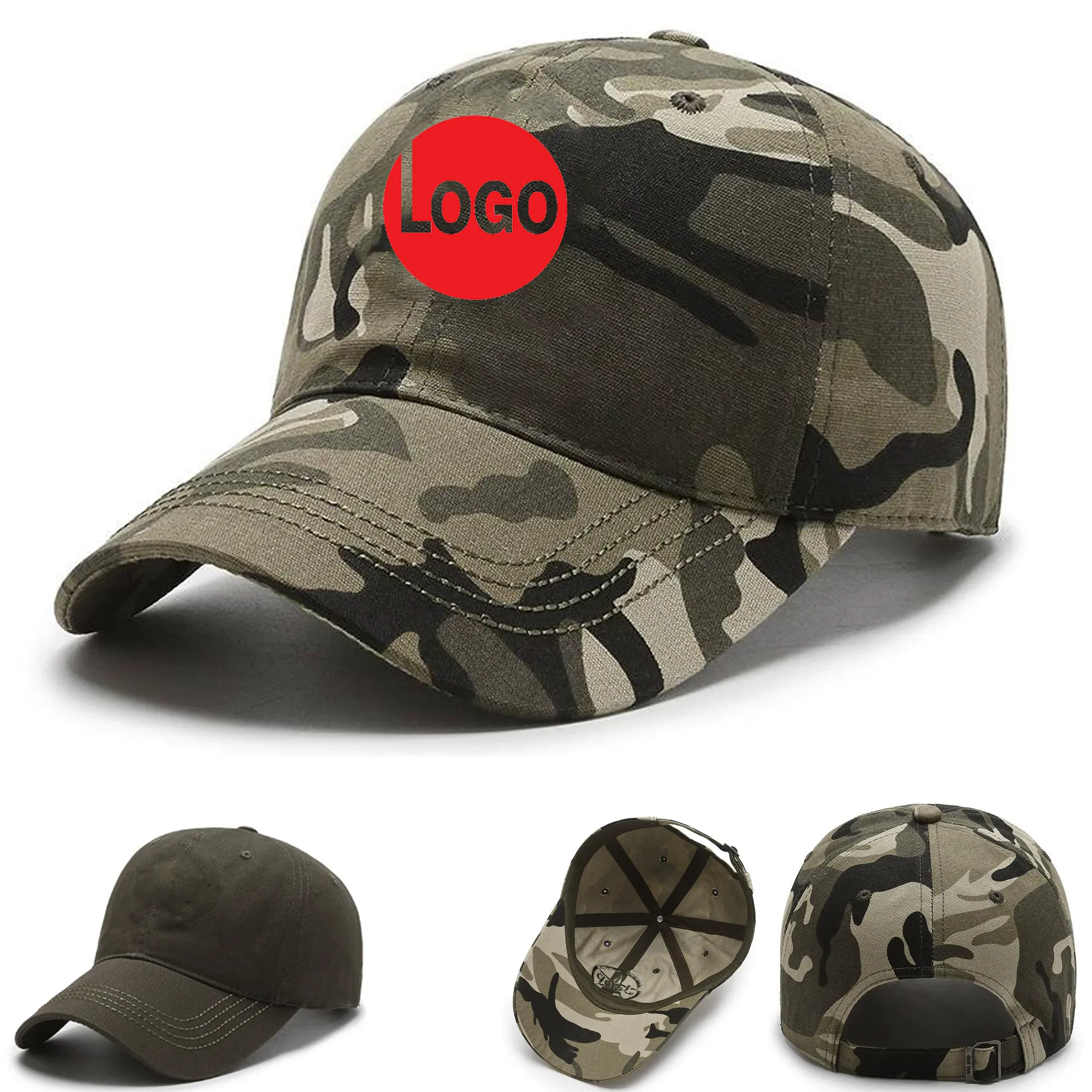 Custom Outdoor 6-Panel Camouflage UV Protection Baseball Cap 6