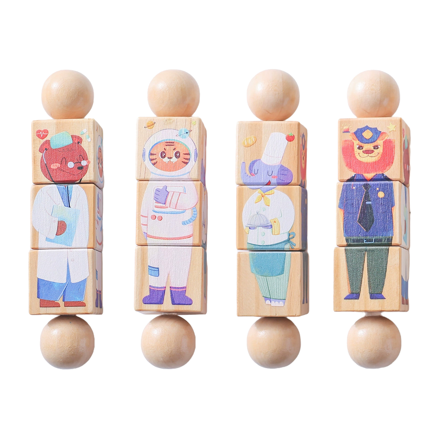 Rotating Wooden Customized Patterns Puzzles 4