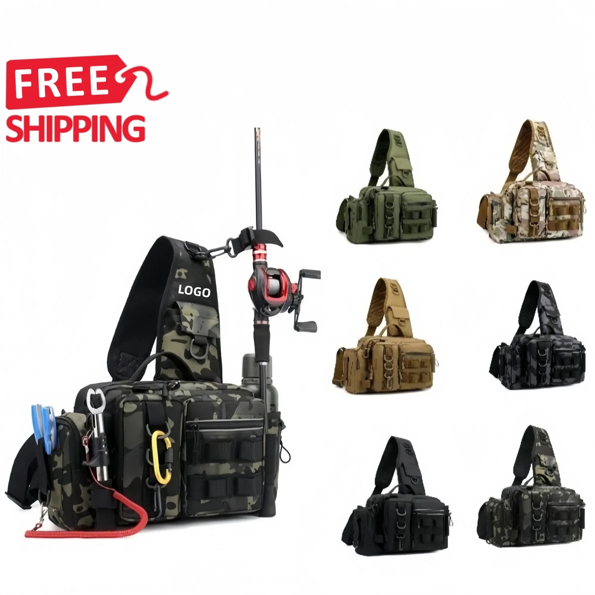 Camo Fishing Tackle Sling Waist Bag 6