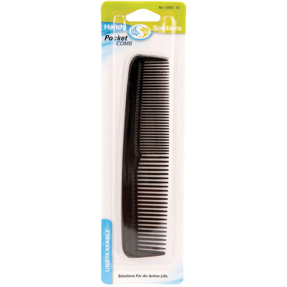 Fine Tooth Pocket Combs - Black Round Tips, promotional household item with logo imprint 3