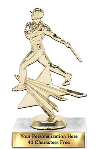 Trophy: 7", 2x3 white marble base, Star Figure Bas