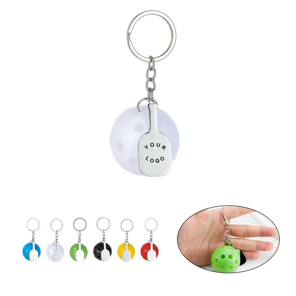 Durable Stainless Steel Pickleball Key Ring