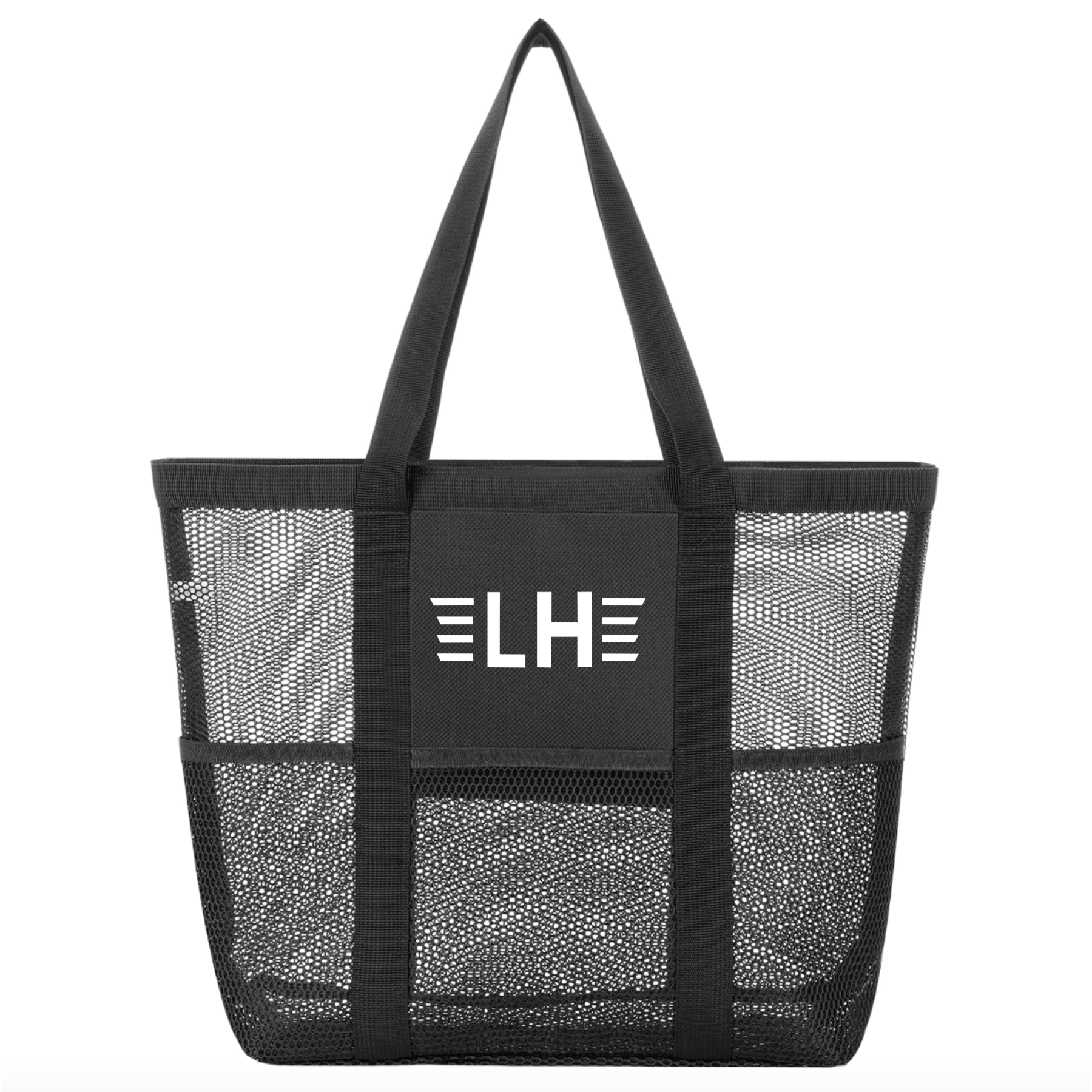 Large Mesh Beach Tote With Multi Pockets