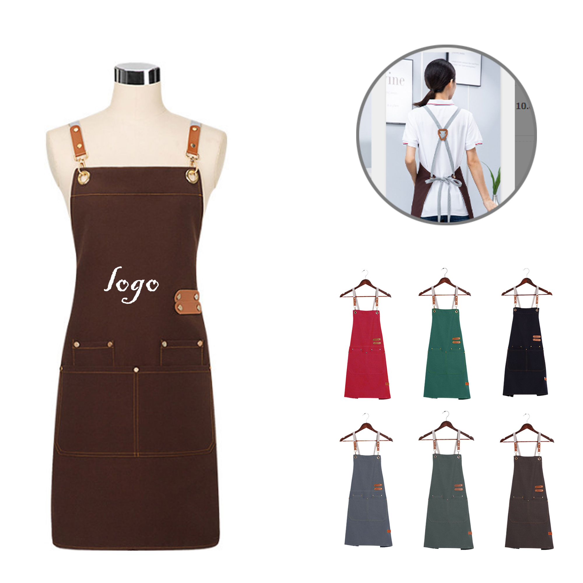 MOQ25 Waterproof Oilproof Canvas Apron