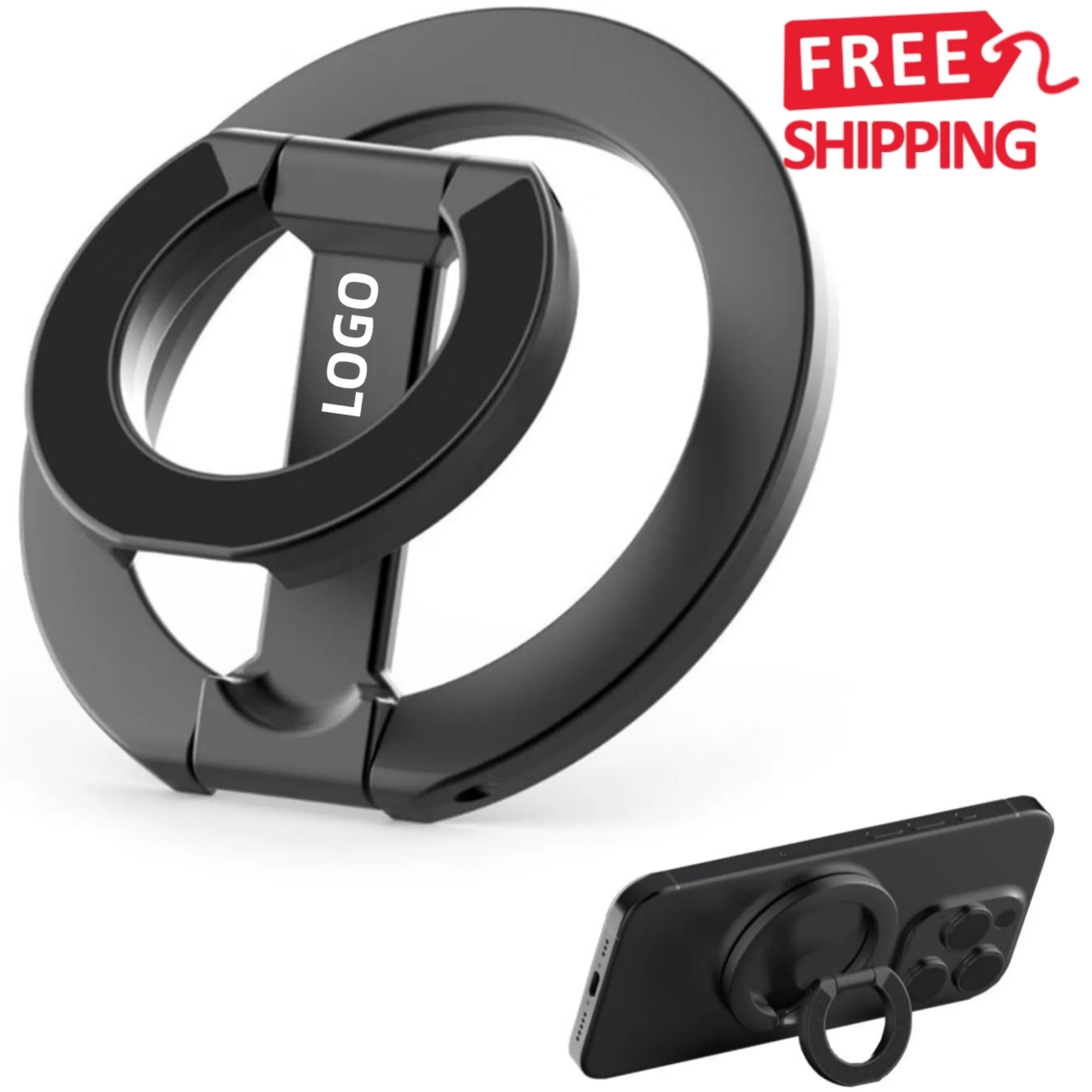 Magnetic Phone Ring Holder Dual Axis Stand Grip