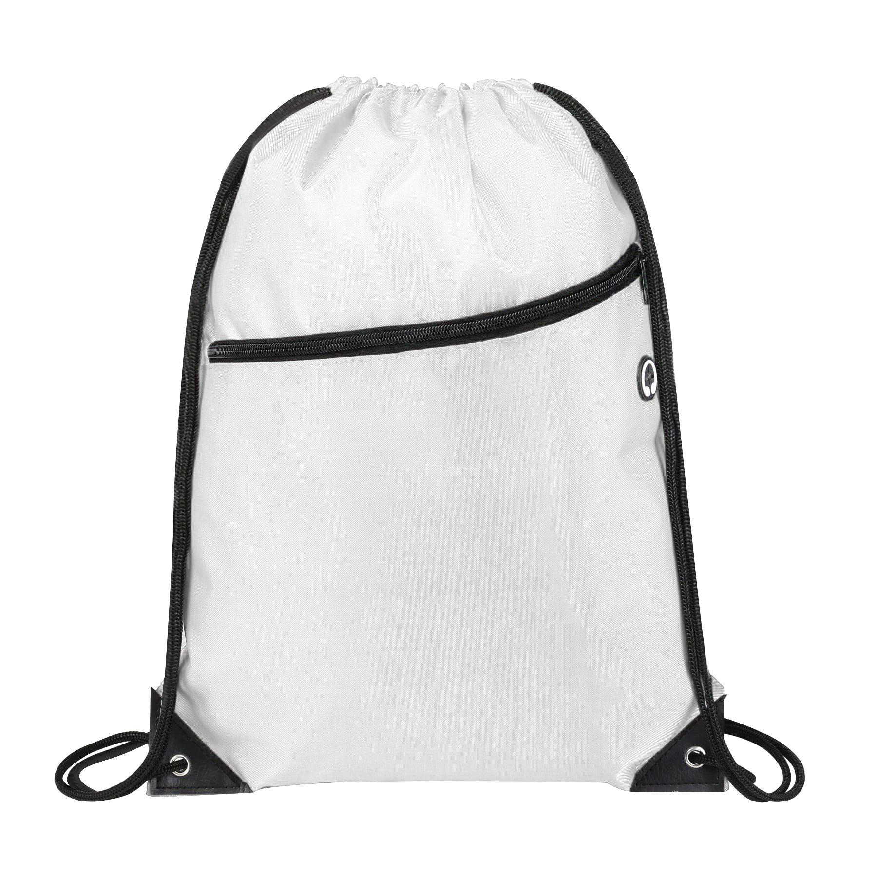 420D Heavy Duty Drawstring Backpack With Front Zipper 29