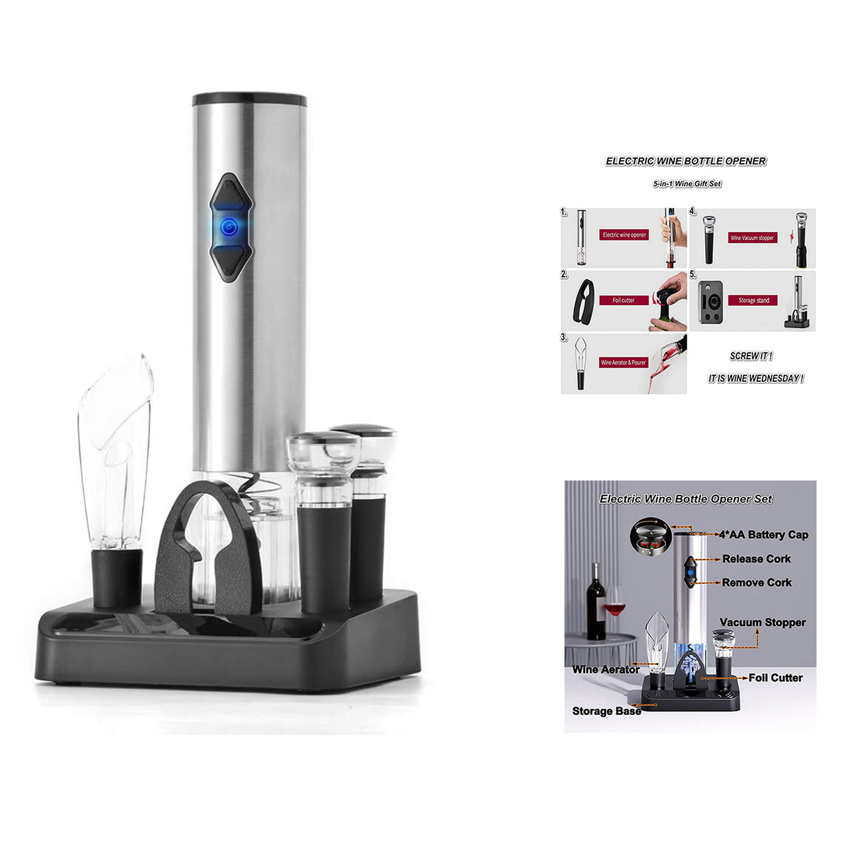 Electric Wine Opener Set