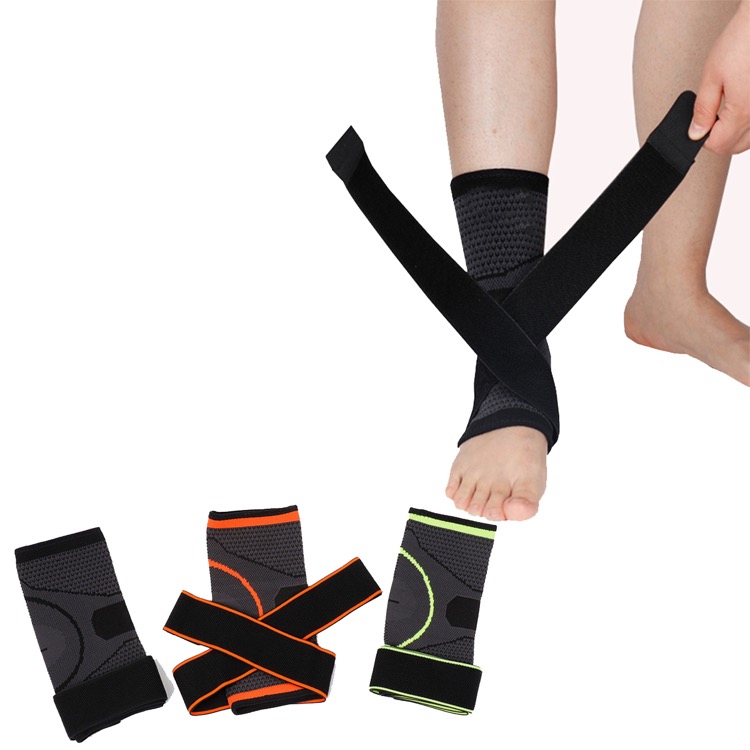 Compression wrap ankle brace
