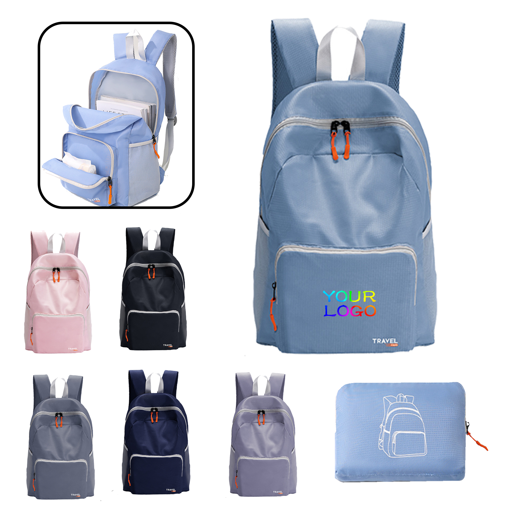 MOQ 20 PCS Foldable Travel Backpack 5