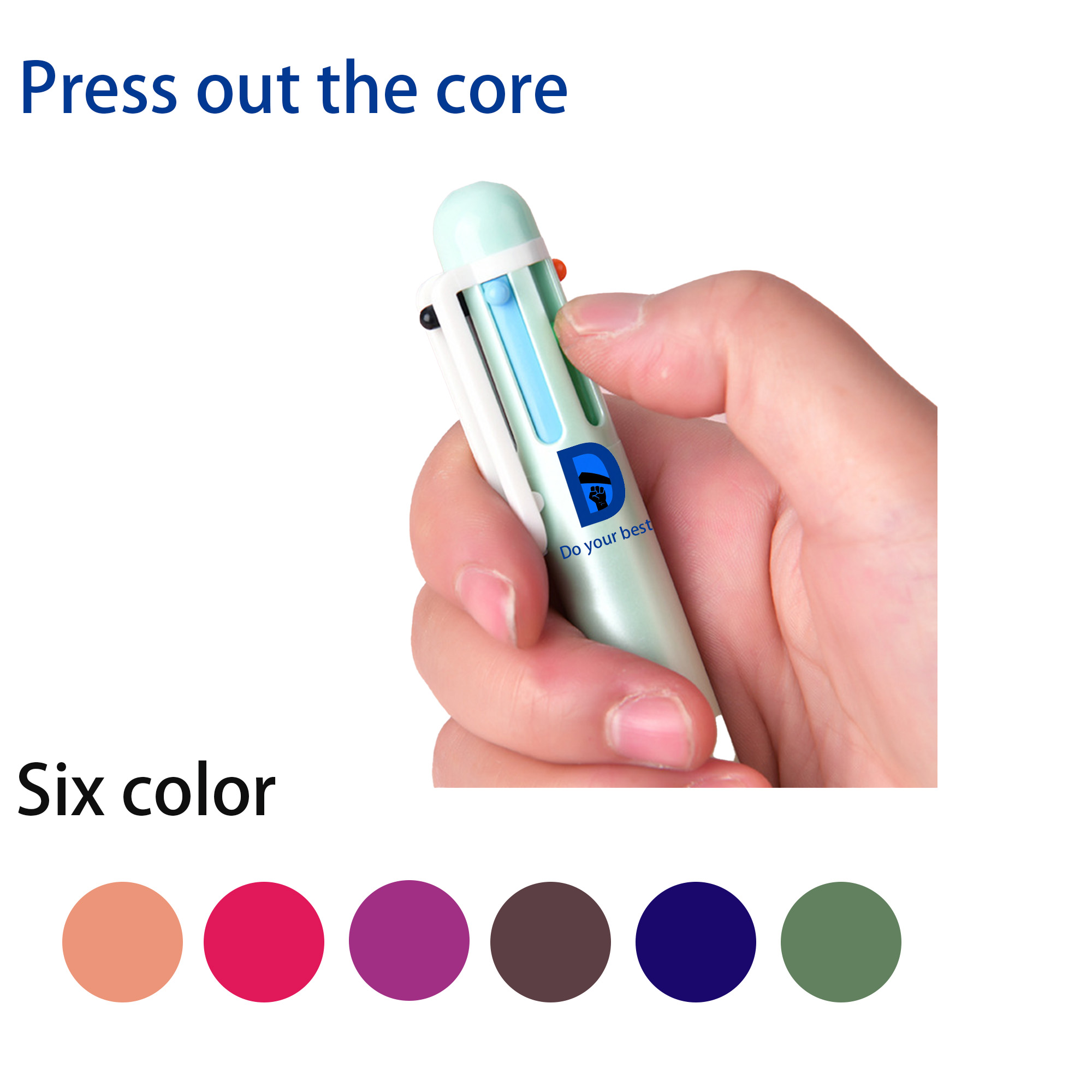 6 Colors Barrel Ballpoint Pen 3