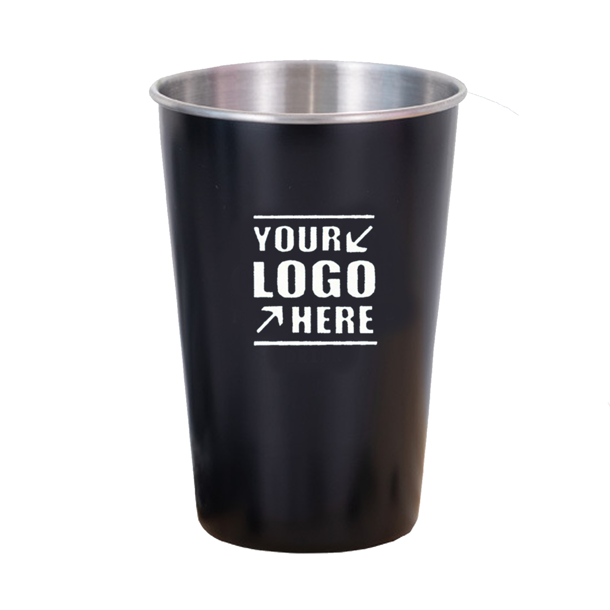 16 Oz. Black Drinking Glasses Shatterproof Pint Cup