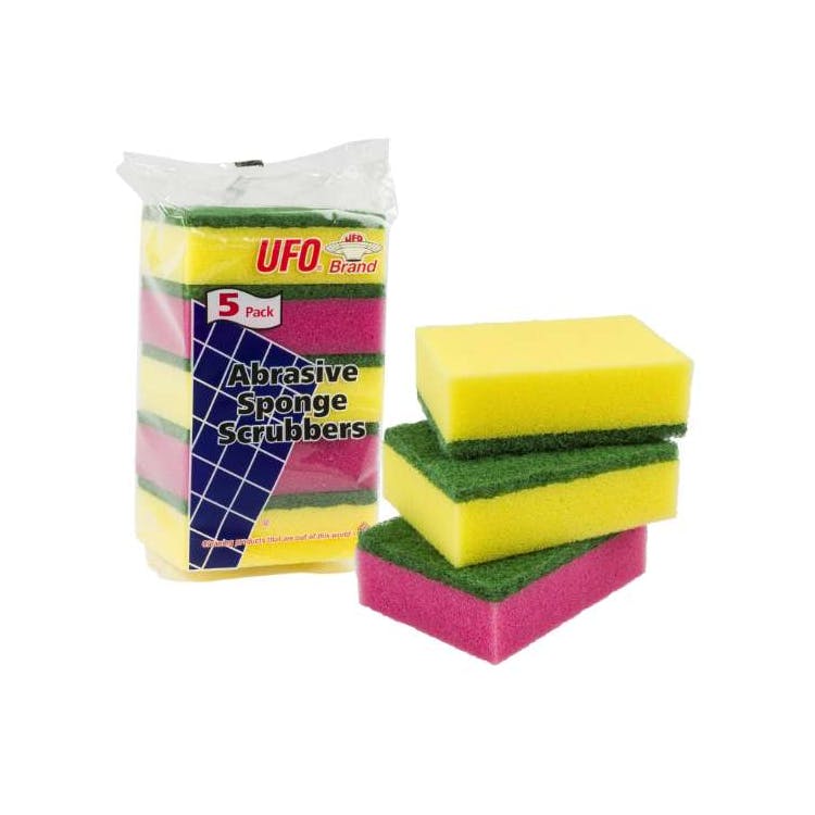UFO Brand Abrasive Sponge Scrubbers - 5 Pack 3