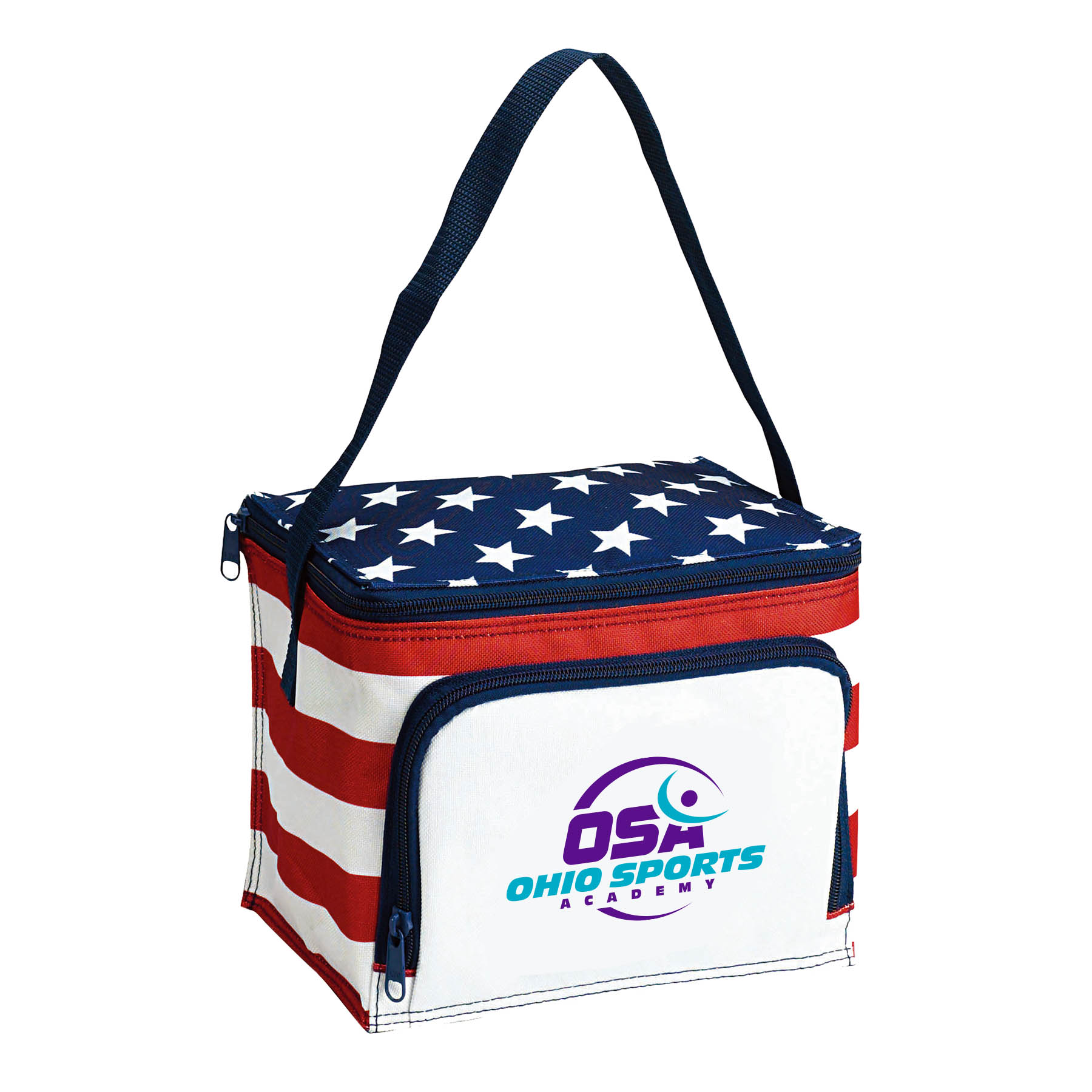 600D Polyester Insulated Stars & Stripes 6 Can Cooler Bag (Cooler, Bags)