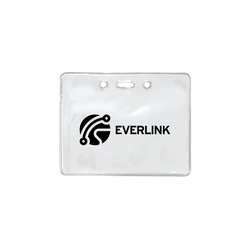 3.80" W x 3.00" H - Horizontal Clear Vinyl Badge Holder (1 Color Imprint)