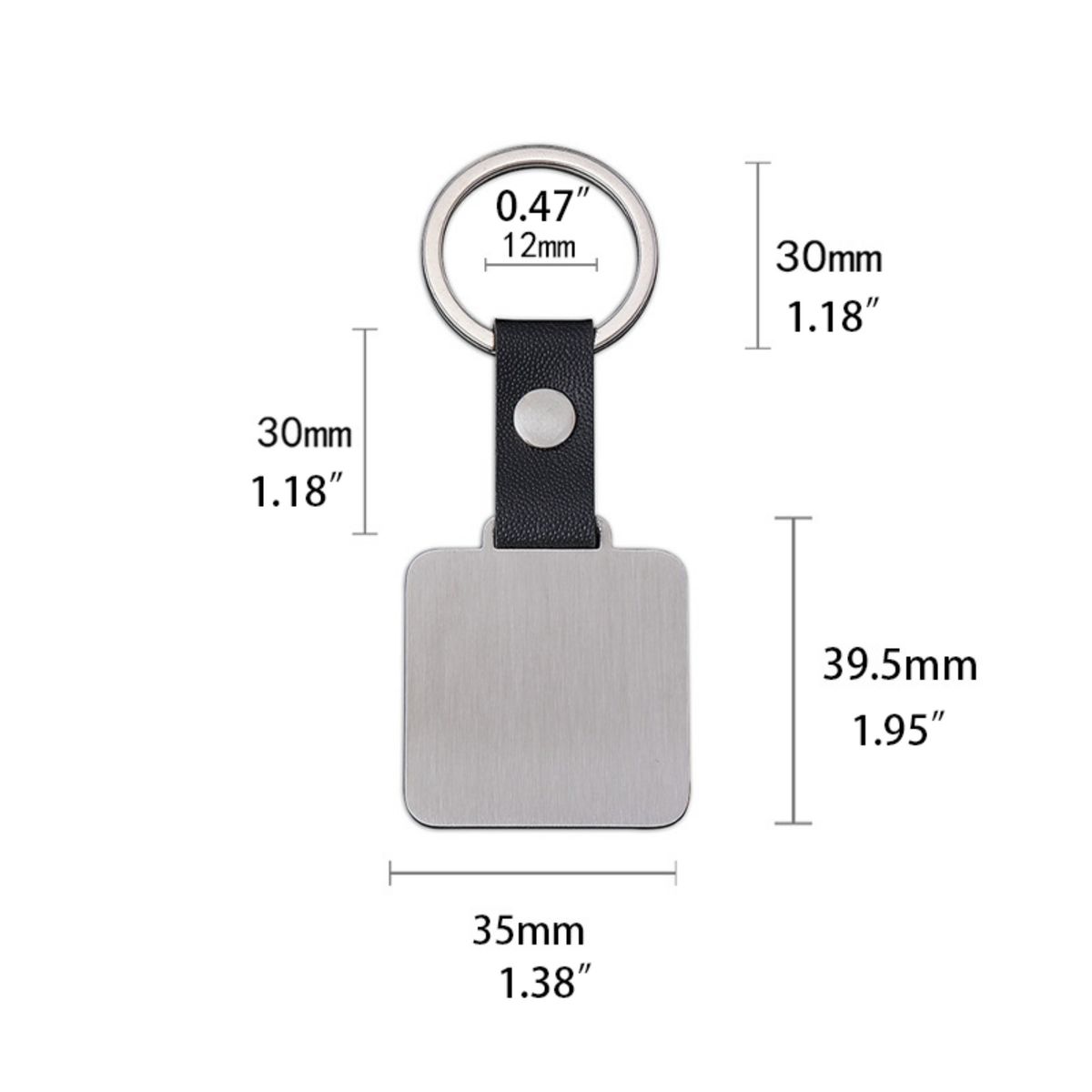 Square Metal Key Chain