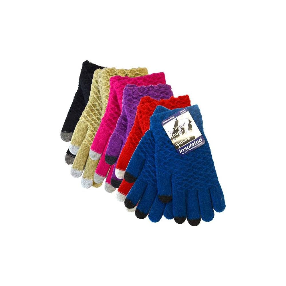 Women's Winter Knitted Touch Gloves Assorted 3